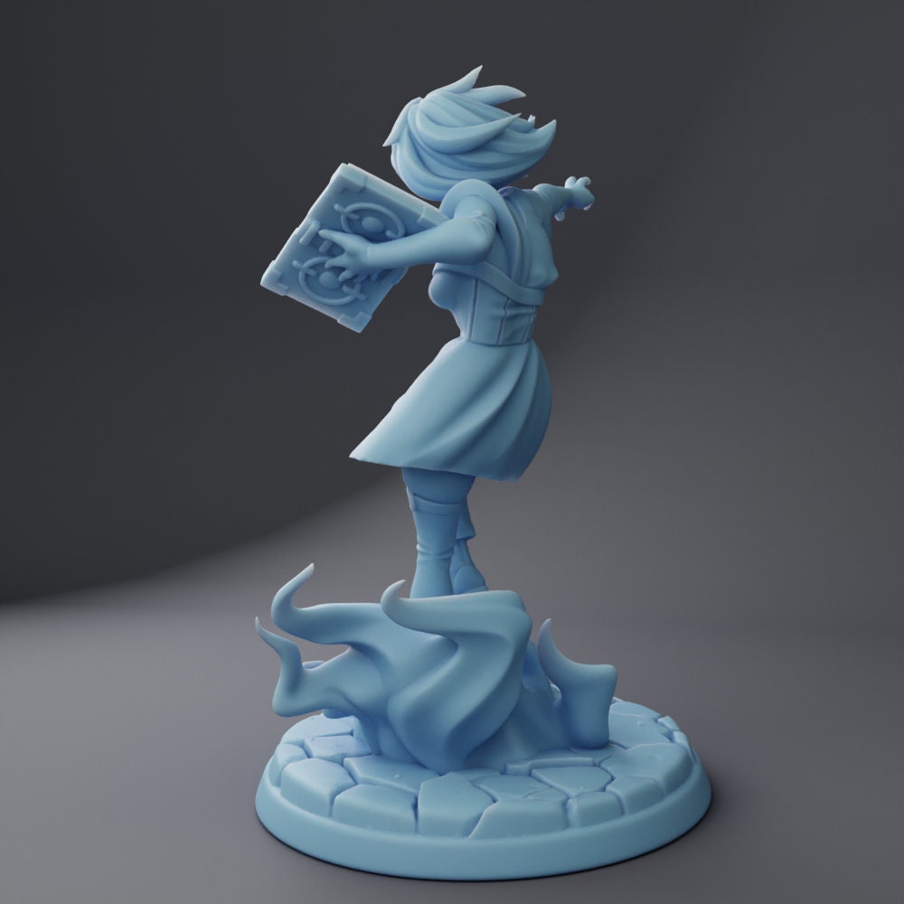 Female Genasi Mage - Twin Goddess Miniatures - D&D - Ellie - TTRPG - 32mm Miniature - Pathfinder - Unpainted