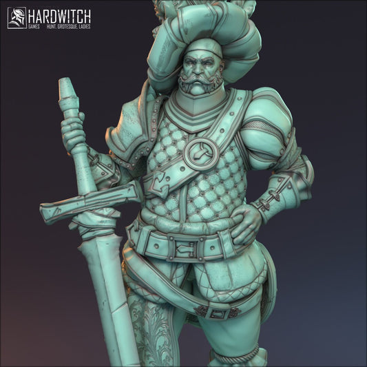 Human Male Fighter for TTRPG by HardWitch Games - Baston - Pathfinder - D&D - TTRPG - Gift for Gamers