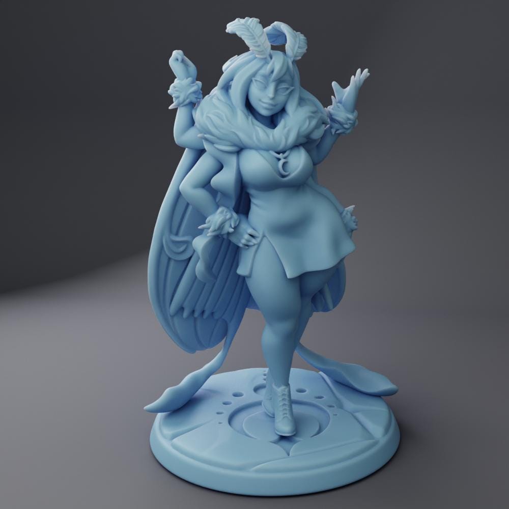 Gildae - Half-Moth Half-Human - Twin Goddess Miniatures - D&D - TTRPG - 32mm/75mm Miniature - Pathfinder - Unpainted -