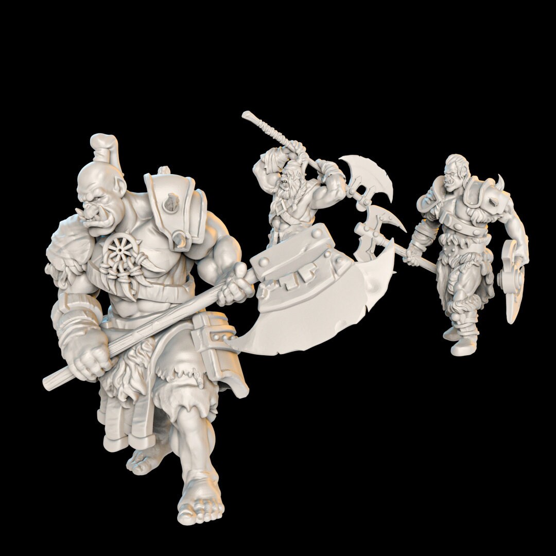 Orcs - Monster - Villians - TTRPG - 32mm Miniature - D&D - Pathfinder - Unpainted - RobertSculpting - Humanoid - Tolkien - Fantasy