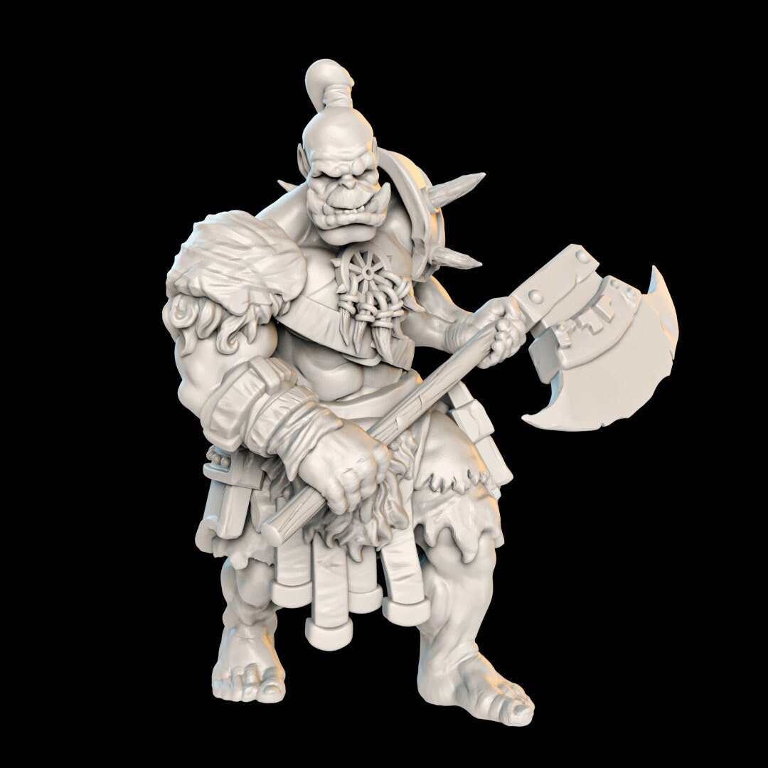 Orcs - Monster - Villians - TTRPG - 32mm Miniature - D&D - Pathfinder - Unpainted - RobertSculpting - Humanoid - Tolkien - Fantasy