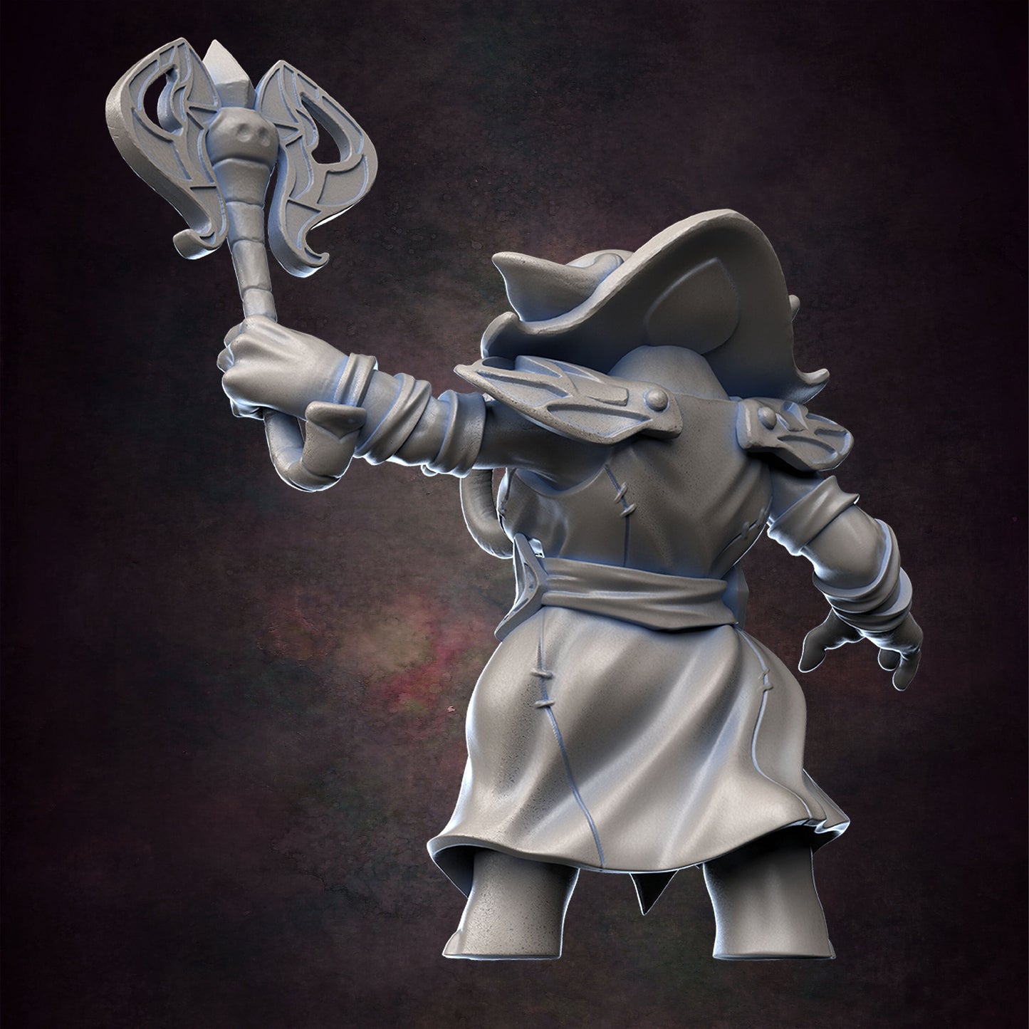 Loxodon Warlock Pose 1 - D&D - Female Elephant - Eldritch Blast - TTRPG - 32mm Miniature - Pathfinder - Unpainted - Red Clay Collectibles