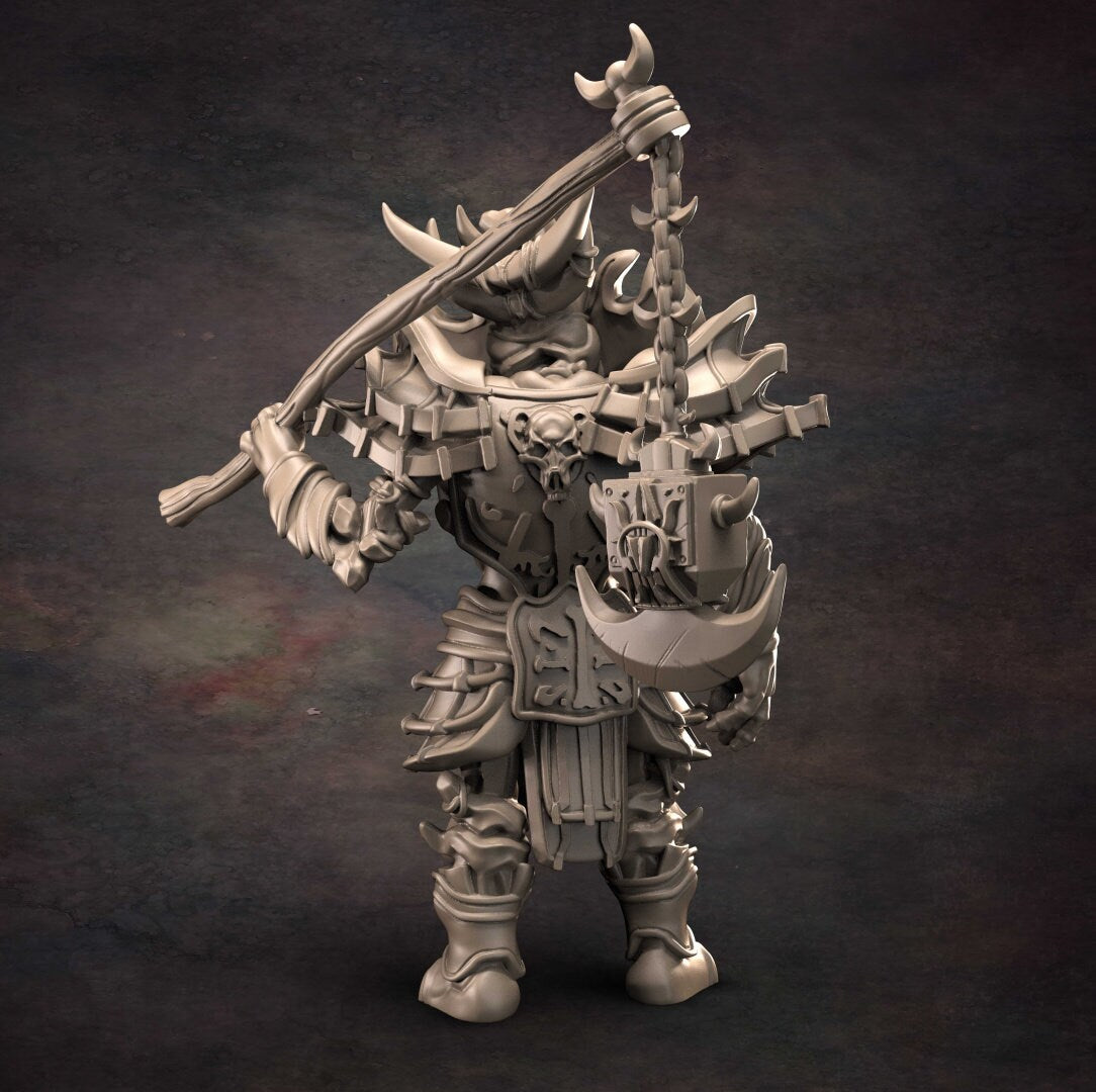 Loxodon - Undead Tusk Lord - D&D - Elephant - TTRPG - 32mm Miniature - Pathfinder - Unpainted - Red Clay Collectibles