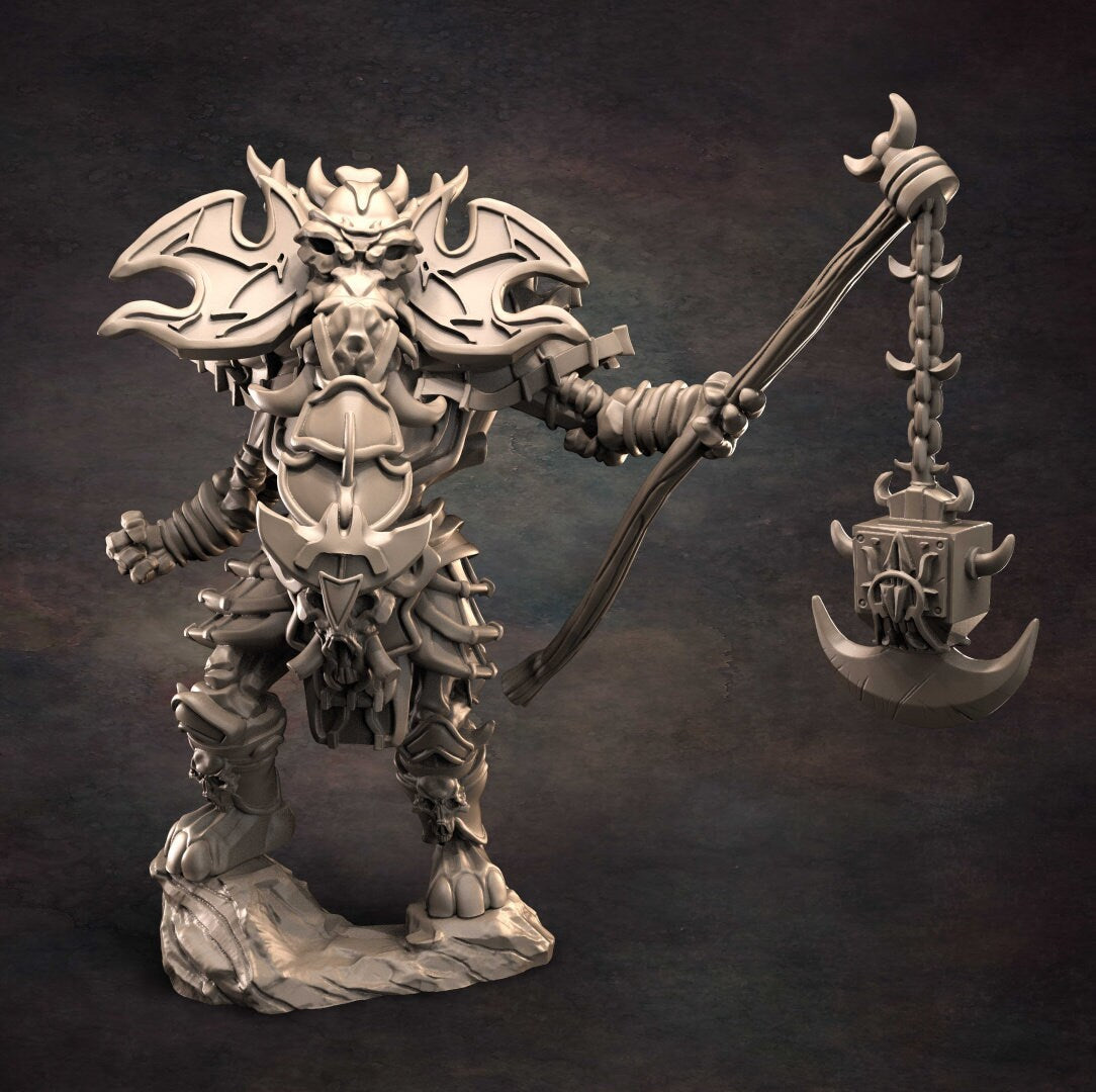 Loxodon - Undead Tusk Lord - D&D - Elephant - TTRPG - 32mm Miniature - Pathfinder - Unpainted - Red Clay Collectibles
