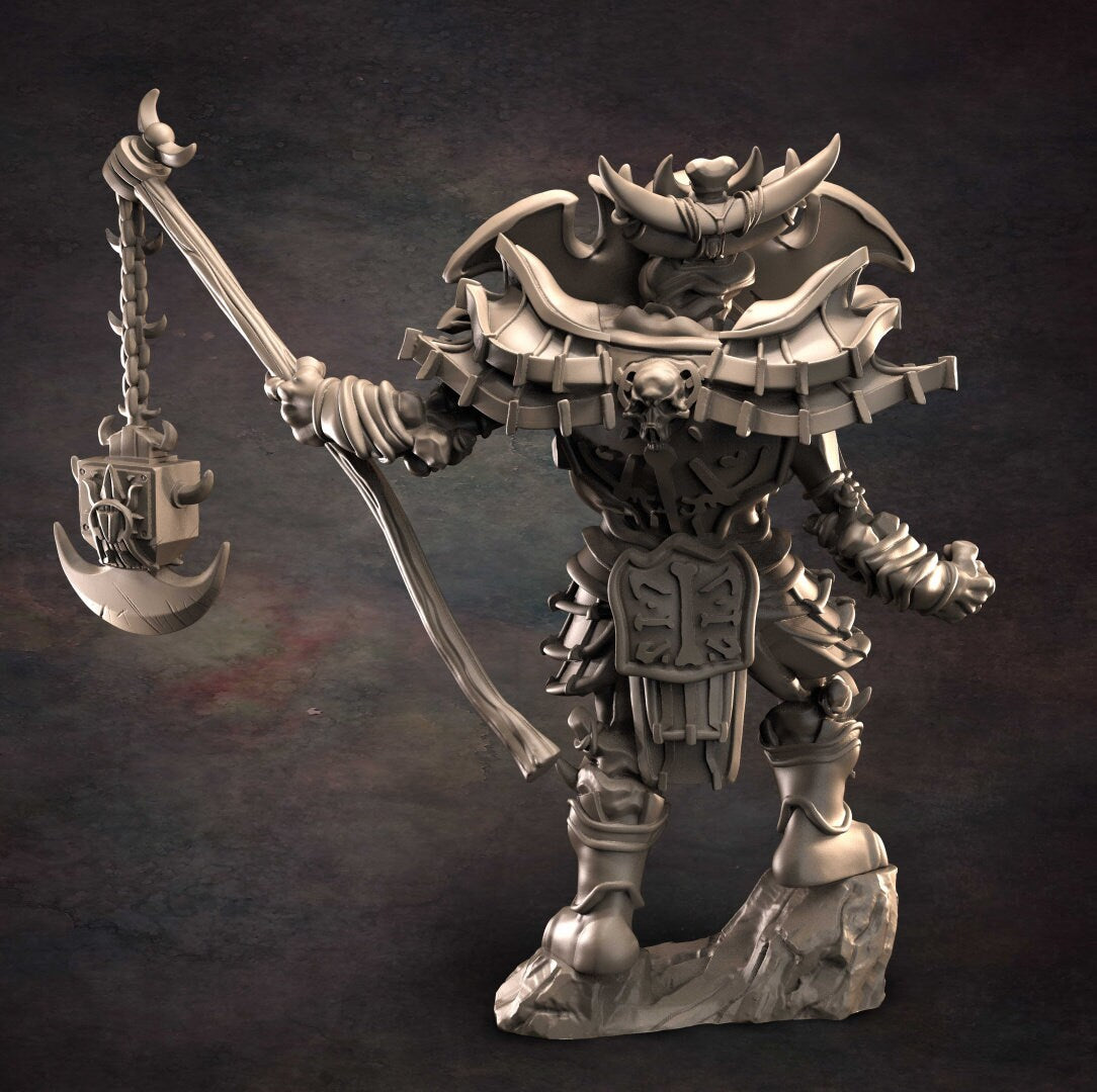 Loxodon - Undead Tusk Lord - D&D - Elephant - TTRPG - 32mm Miniature - Pathfinder - Unpainted - Red Clay Collectibles