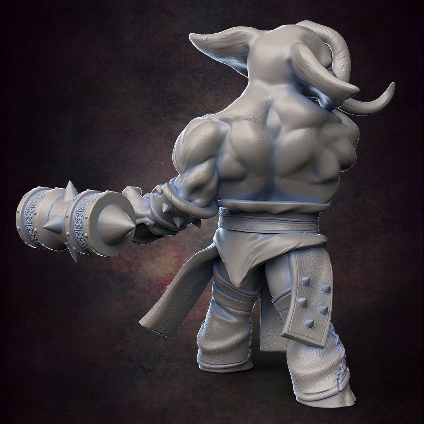 Loxodon Barbarian Pose 2 - D&D - Elephant - Warrior - TTRPG - 32mm Miniature - Pathfinder - Unpainted - Red Clay Collectibles
