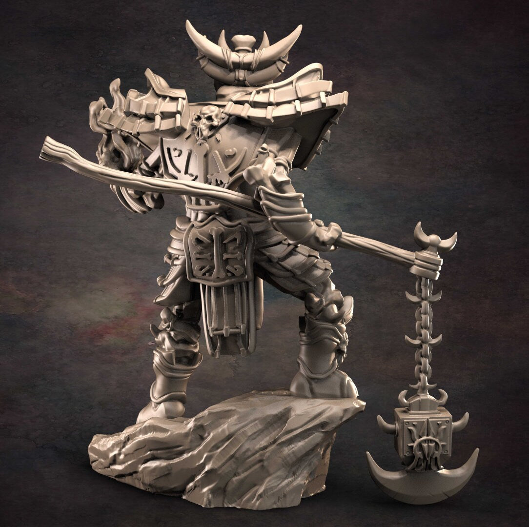 Loxodon - Undead Tusk Lord - D&D - Elephant - TTRPG - 32mm Miniature - Pathfinder - Unpainted - Red Clay Collectibles