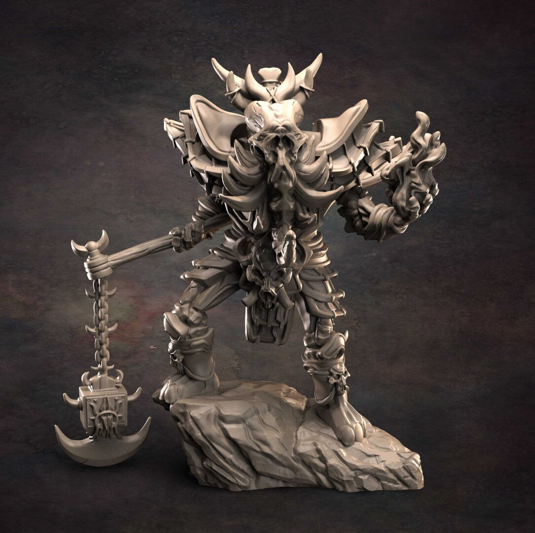 Loxodon - Undead Tusk Lord - D&D - Elephant - TTRPG - 32mm Miniature - Pathfinder - Unpainted - Red Clay Collectibles