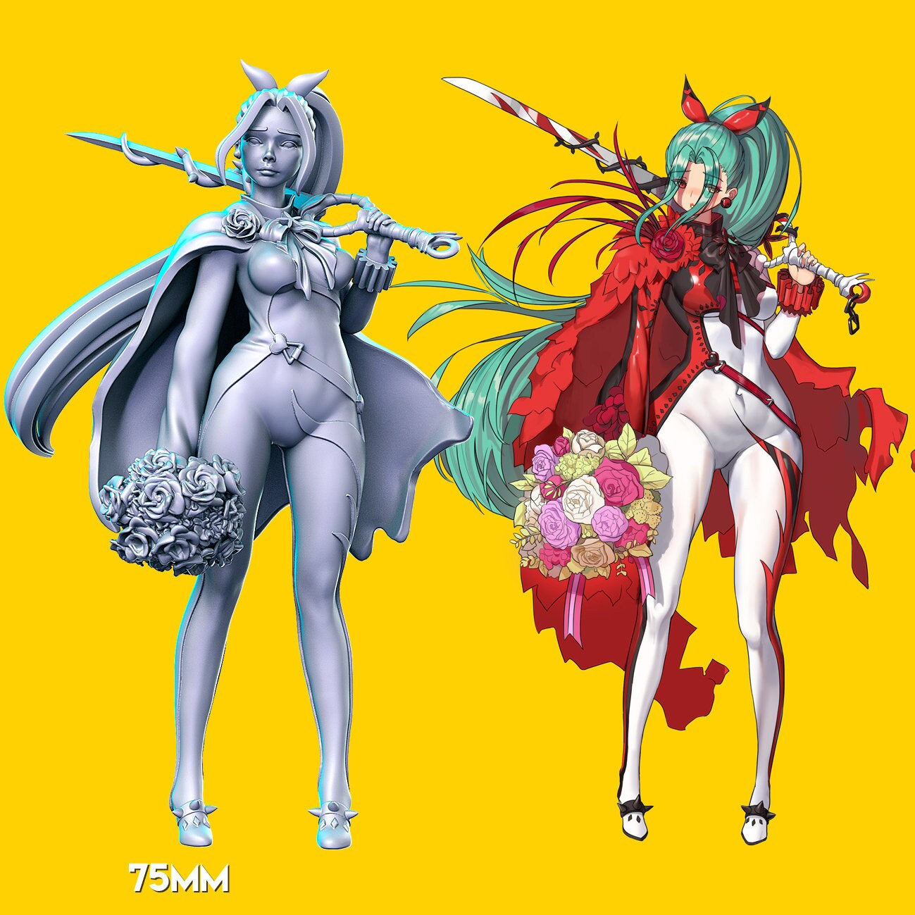 Rose - Anime - Female - Sword - Warrior - RN Estudio - 75mm - Beauty - Fierce