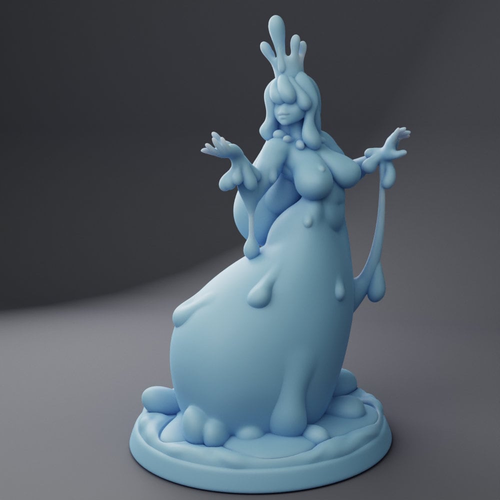 Slime Queen - Twin Goddess Miniatures - D&D - TTRPG - 32mm/75mm Miniature - Pathfinder - Unpainted - Throne