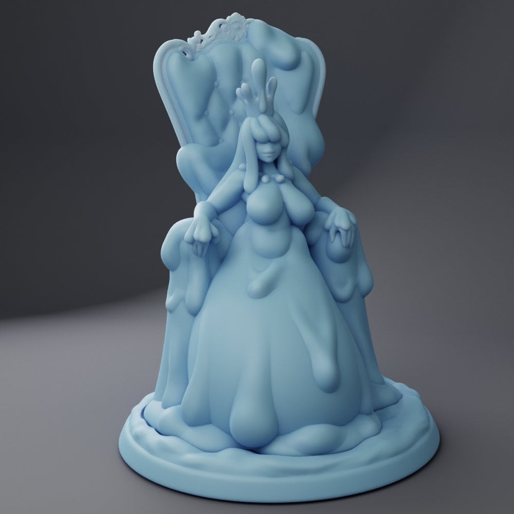 Slime Queen - Twin Goddess Miniatures - D&D - TTRPG - 32mm/75mm Miniature - Pathfinder - Unpainted - Throne