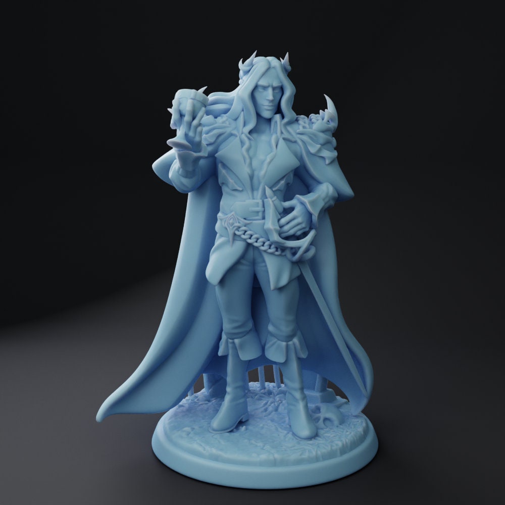 Alustrahd - Twin Goddess Miniatures - D&D - TTRPG - 32mm Mini - Pathfinder - Unpainted - Strahd - Ravenloft - Castlevania - Strahdsylvania