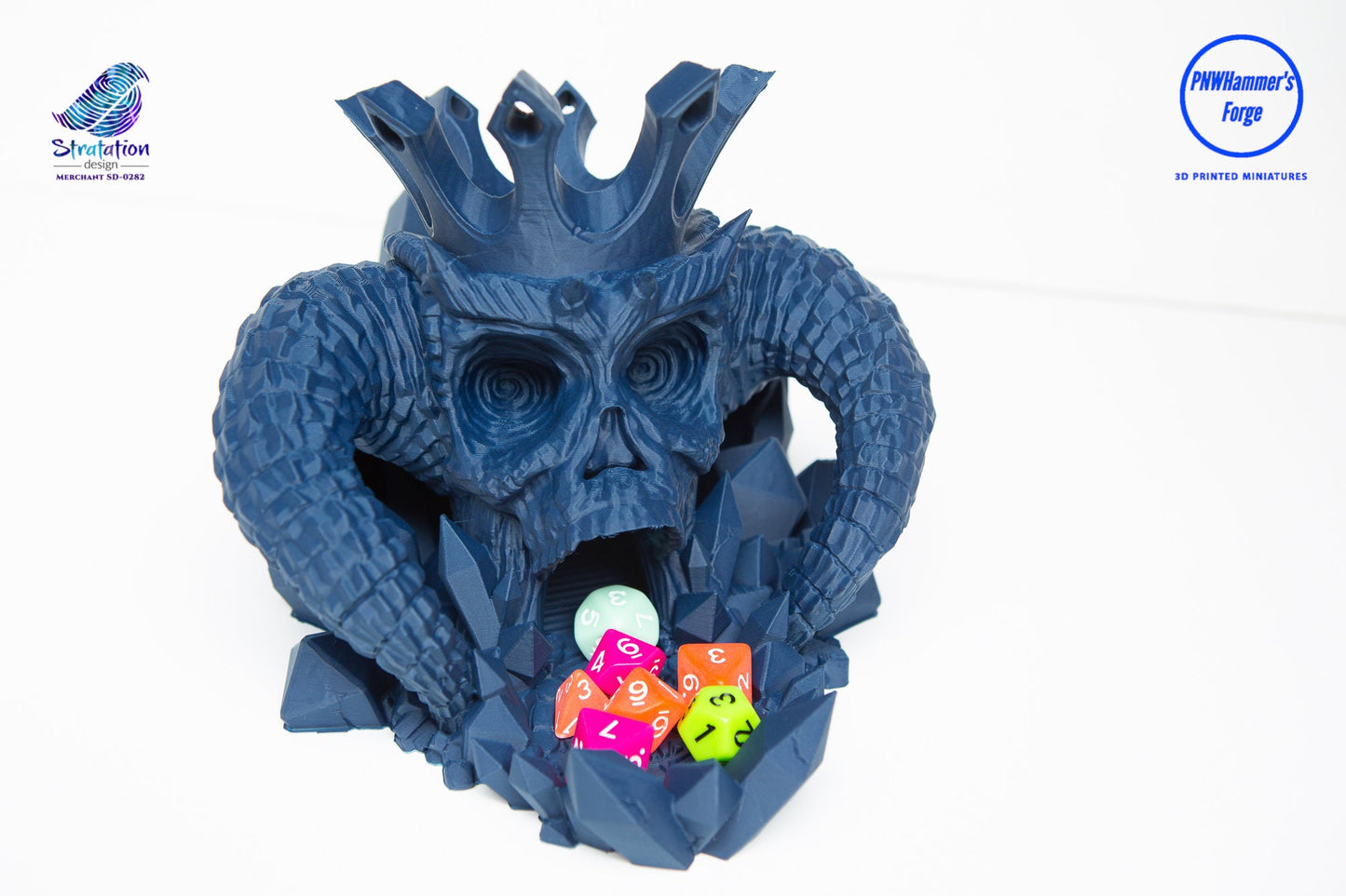 Demon King's Skull Dice Tower - 3D Printed Dice Tower - Stratation Designs