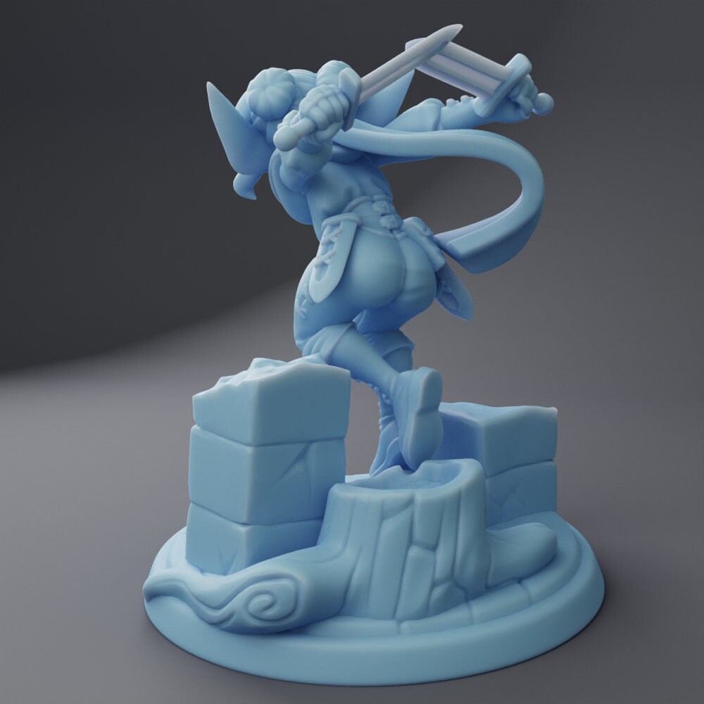 Female Goblin Rogue - Twin Goddess Miniatures - D&D - TTRPG - 32mm/75mm Miniature - Pathfinder - Unpainted -