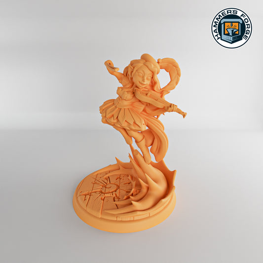 Mya the Female Halfling Bard - Twin Goddess Miniatures - D&D - TTRPG - 32mm/75mm Miniature - Pathfinder - Unpainted - Vioin