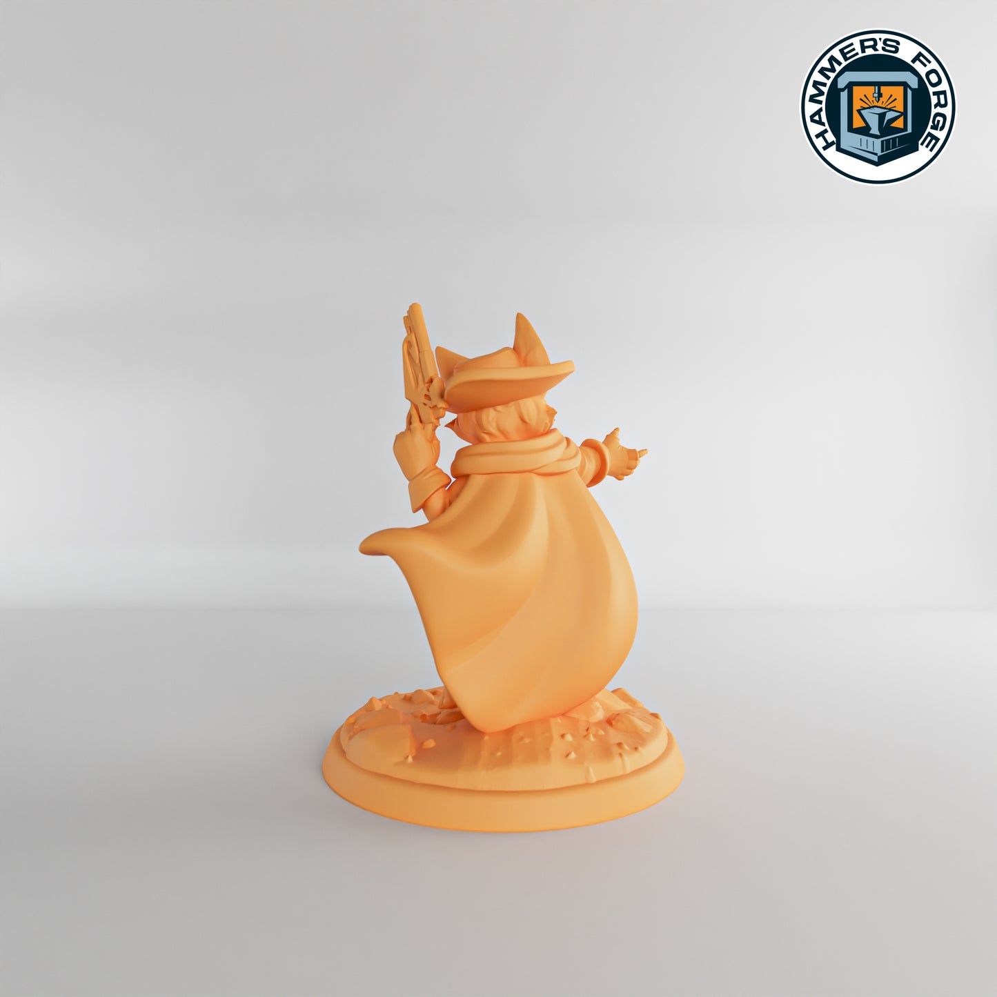 Western Deputy - Female Foxfolk - Twin Goddess Miniatures - D&D - TTRPG - 32mm/75mm Miniature - Pathfinder - Unpainted - Spell Effect