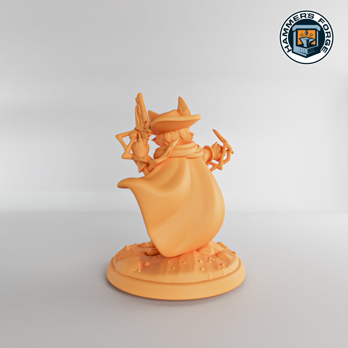 Western Deputy - Female Foxfolk - Twin Goddess Miniatures - D&D - TTRPG - 32mm/75mm Miniature - Pathfinder - Unpainted - Spell Effect