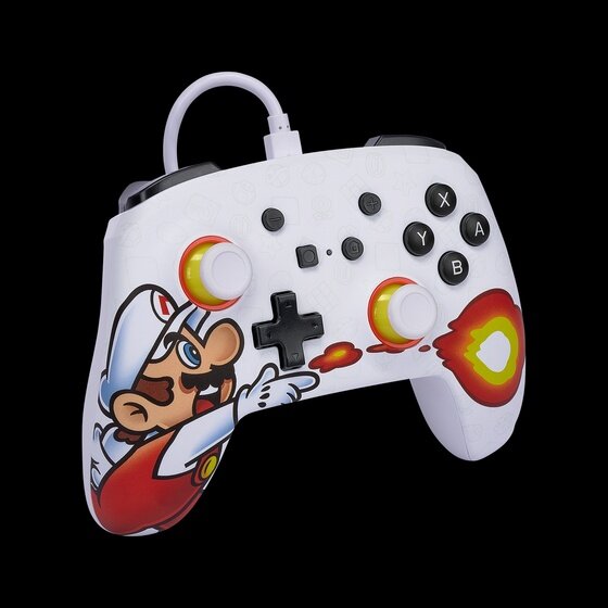 Enhanced Wired Controller and Slim Case for Nintendo Switch — Mario Fireball
