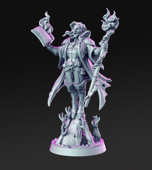 Vraduul - Vampire - Lord - Undead - D&D - Dracula - TTRPG - 32mm Miniature - Pathfinder - Unpainted - Veiled - Visceral