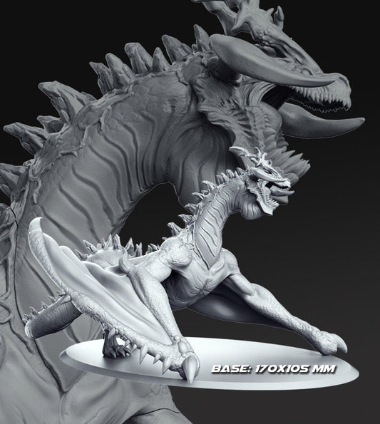 Arboryas - Dragon - Draginkin - D&D - TTRPG - 32mm Miniature - Pathfinder - Unpainted