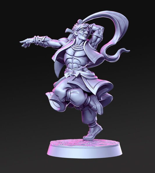 Al'Nair - Human Male - Fighter - Bare - D&D - Scimitar - TTRPG - 32mm Miniature - Pathfinder - Unpainted