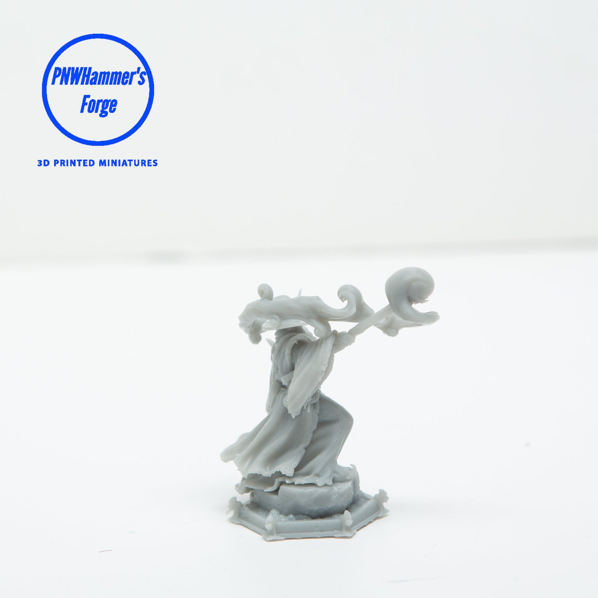 Human Male Wizard Miniature for D&D - TTRPG - 32mm Miniature Spellcaster - Pathfinder - Unpainted - TPK Laboratory