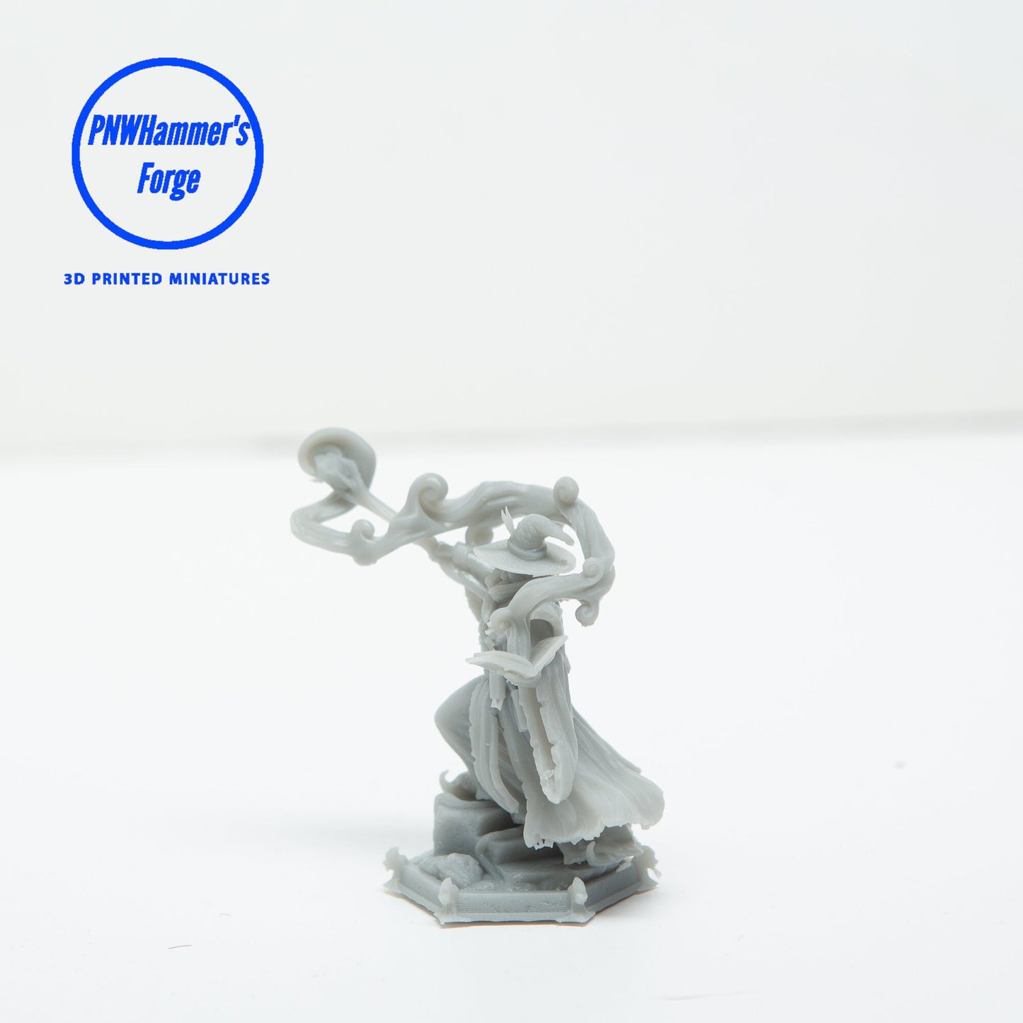 Human Male Wizard Miniature for D&D - TTRPG - 32mm Miniature Spellcaster - Pathfinder - Unpainted - TPK Laboratory