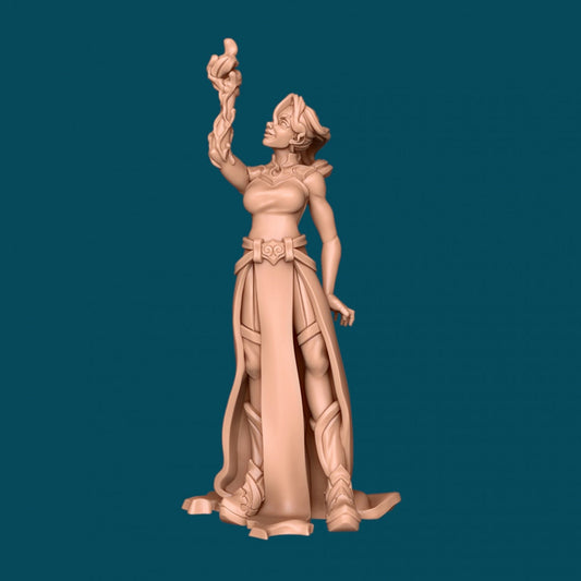 Human Female Sorceress for TTRPG - Awkward Penguin Miniatures - D&D - TTRPG - 32mm Miniature - Pathfinder - Unpainted - 5E