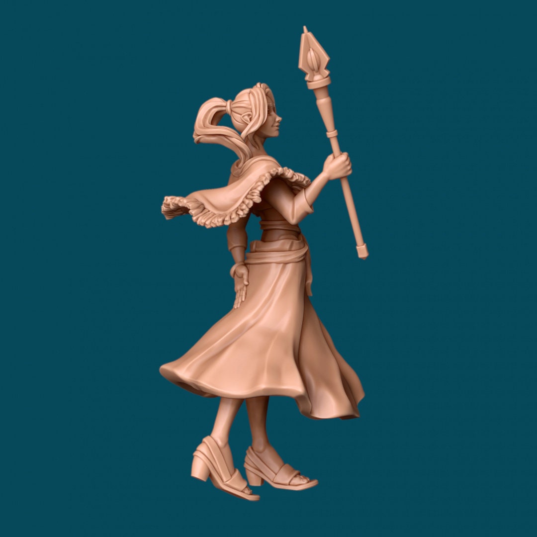 Human Female Cleric for TTRPG - Awkward Penguin Miniatures - D&D - TTRPG - 32mm Miniature - Pathfinder - Unpainted - 5E