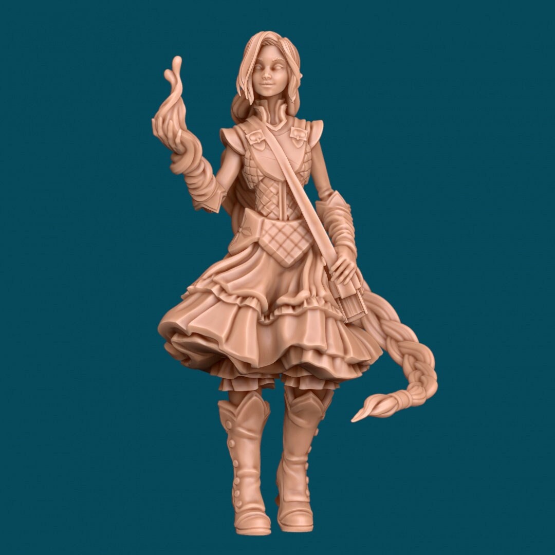 Human Female Warlock for TTRPG - Awkward Penguin Miniatures - D&D - TTRPG - 32mm Miniature - Pathfinder - Unpainted - 5E