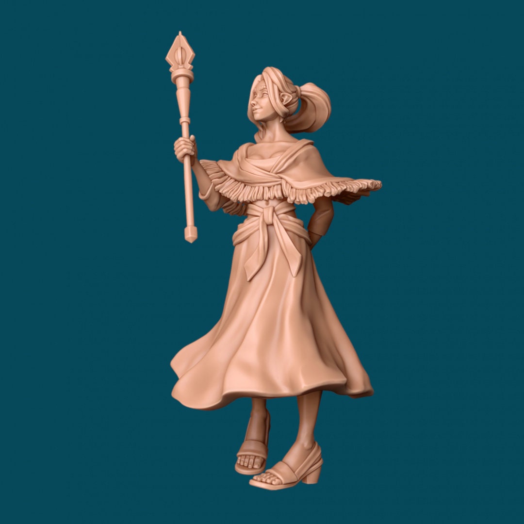 Human Female Cleric for TTRPG - Awkward Penguin Miniatures - D&D - TTRPG - 32mm Miniature - Pathfinder - Unpainted - 5E