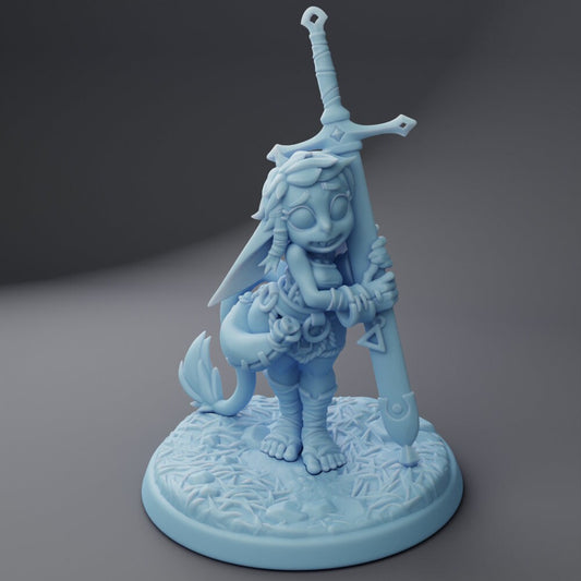 Female Goblin Squire - Twin Goddess Miniatures - D&D - TTRPG - 32mm/75mm Miniature - Pathfinder - Unpainted -