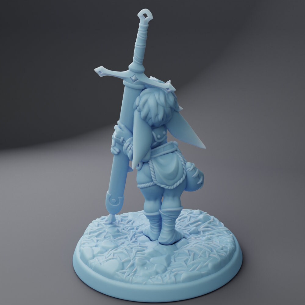 Female Goblin Squire - Twin Goddess Miniatures - D&D - TTRPG - 32mm/75mm Miniature - Pathfinder - Unpainted -