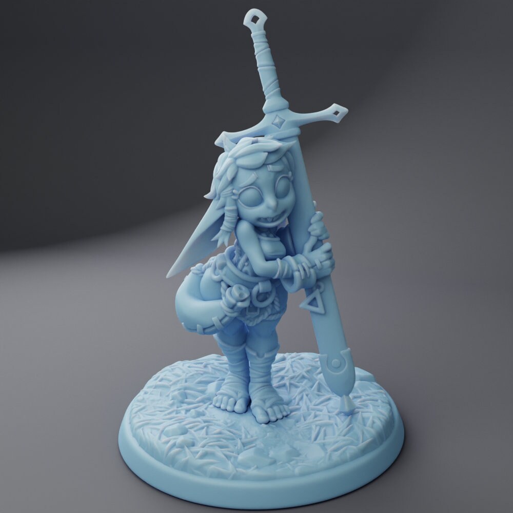 Female Goblin Squire - Twin Goddess Miniatures - D&D - TTRPG - 32mm/75mm Miniature - Pathfinder - Unpainted -