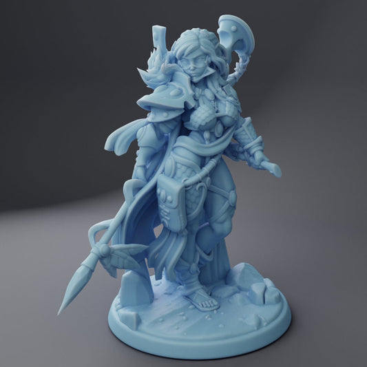 Human Female Warrior - Twin Goddess Miniatures - D&D - TTRPG - 32mm Miniature - Pathfinder - Unpainted