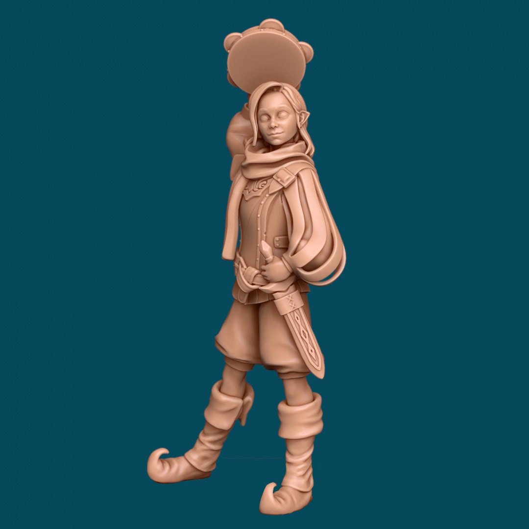 Male Elven Bard for TTRPG - Awkward Penguin Miniatures - D&D - TTRPG - 32mm Miniature - Pathfinder - Unpainted - 5E