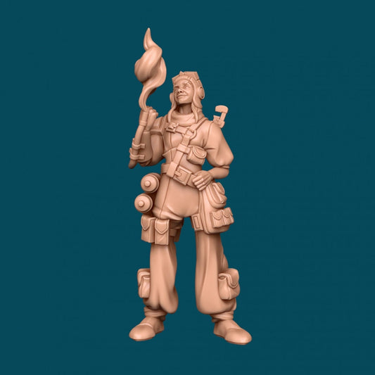 Human Female Artificer for TTRPG - Awkward Penguin Miniatures - D&D - TTRPG - 32mm Miniature - Pathfinder - Unpainted - 5E
