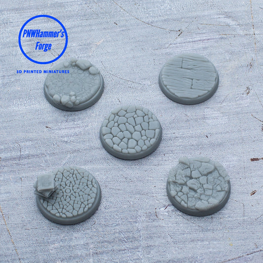 Decorative Miniature Bases for TTRPG Miniatures - 25mm diameter - 32mm Diameter