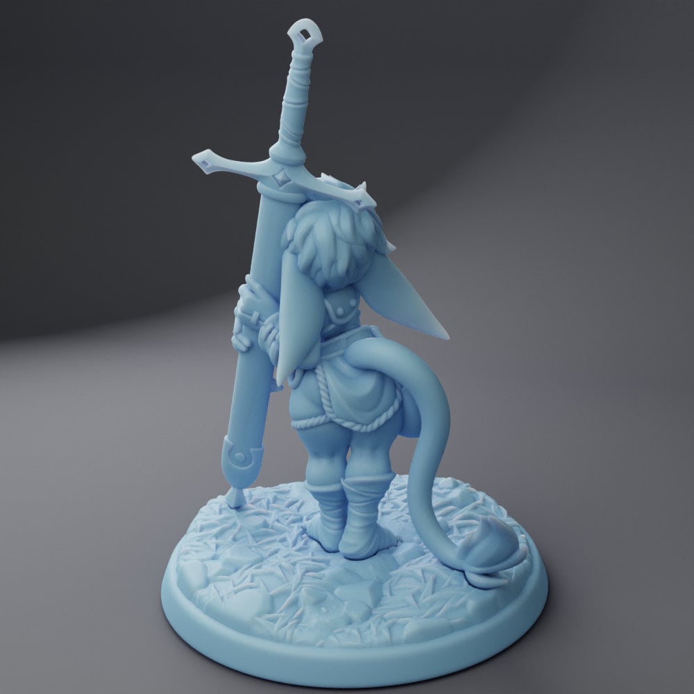 Female Goblin Squire - Twin Goddess Miniatures - D&D - TTRPG - 32mm/75mm Miniature - Pathfinder - Unpainted -