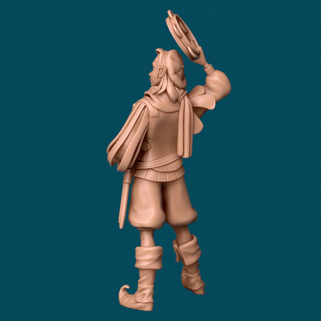 Male Elven Bard for TTRPG - Awkward Penguin Miniatures - D&D - TTRPG - 32mm Miniature - Pathfinder - Unpainted - 5E