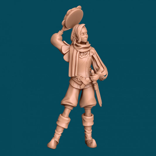 Male Elven Bard for TTRPG - Awkward Penguin Miniatures - D&D - TTRPG - 32mm Miniature - Pathfinder - Unpainted - 5E