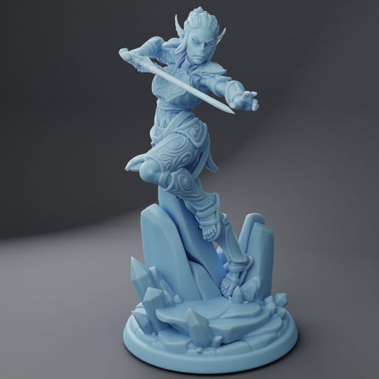Female Gith Warrior - Twin Goddess Miniatures - D&D - Ta'Vel - TTRPG - 32mm Miniature - Pathfinder - Unpainted
