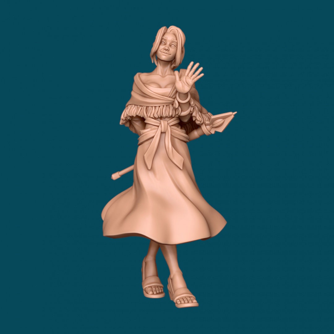 Human Female Cleric for TTRPG - Awkward Penguin Miniatures - D&D - TTRPG - 28mm Miniature - Pathfinder - Unpainted - 5E