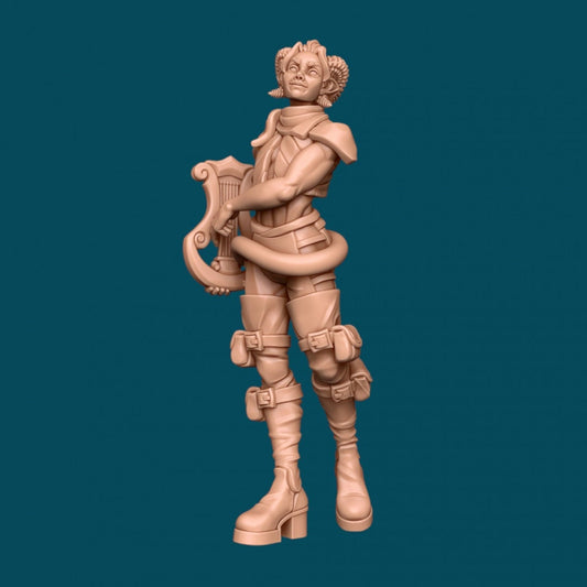 Tiefling Bard for TTRPG - Awkward Penguin Miniatures - D&D - TTRPG - 32mm Miniature - Pathfinder - Unpainted - 5E
