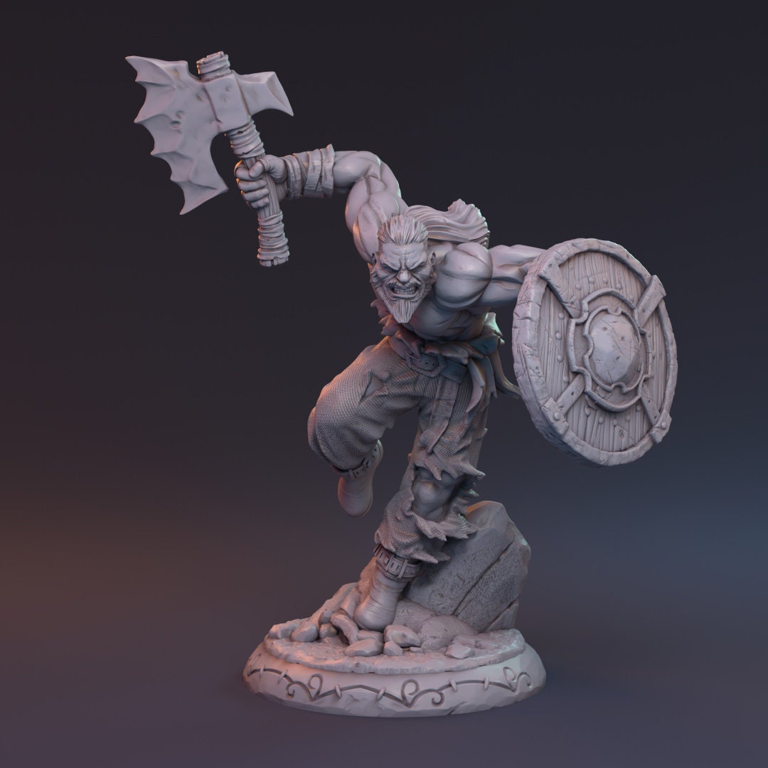 Human Male Barbarian for TTRPG by HardWitch Games -Gunnulv Vuvar - Pathfinder - D&D - TTRPG - Gift for Gamers