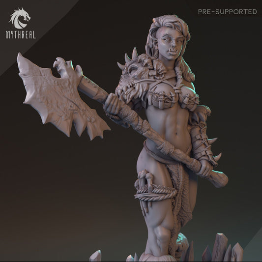 Half-Orc Female Fighter for TTRPG by HardWitch Games - Nerteh Mickhar - Pathfinder - D&D - TTRPG - Gift for Gamers