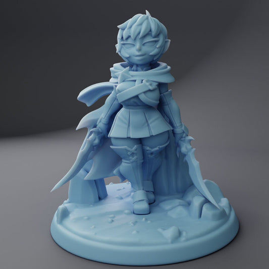 Female Halfling Rogue - Twin Goddess Miniatures - D&D - TTRPG - 32mm/75mm Miniature - Pathfinder - Unpainted -