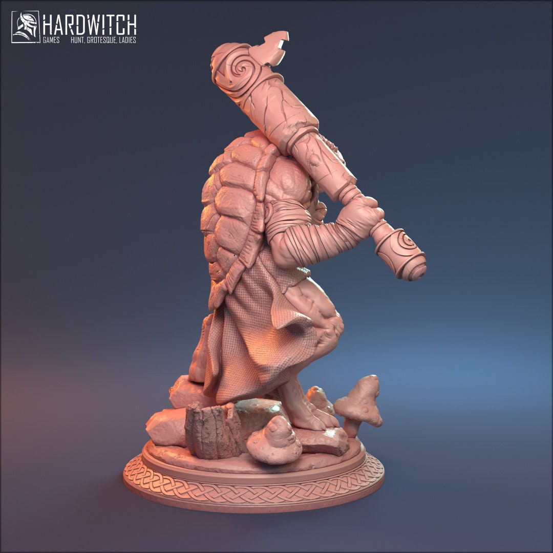 Male Tortle Barbarian for TTRPG by HardWitch Games - Agost Imakh - Pathfinder - D&D - TTRPG - Gift for Gamers