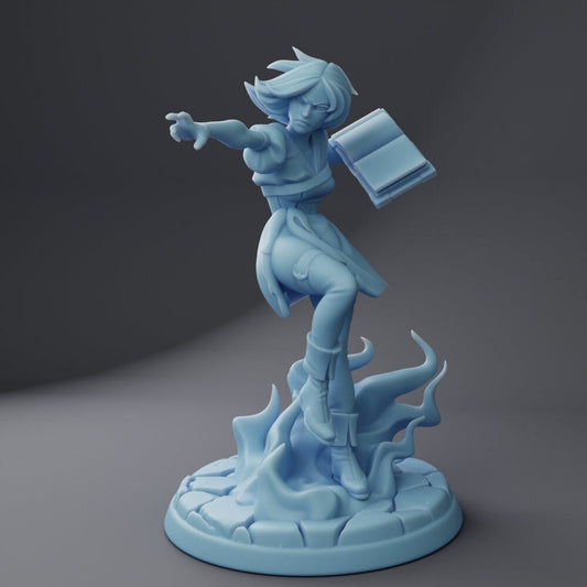 Female Genasi Mage - Twin Goddess Miniatures - D&D - Ellie - TTRPG - 32mm Miniature - Pathfinder - Unpainted