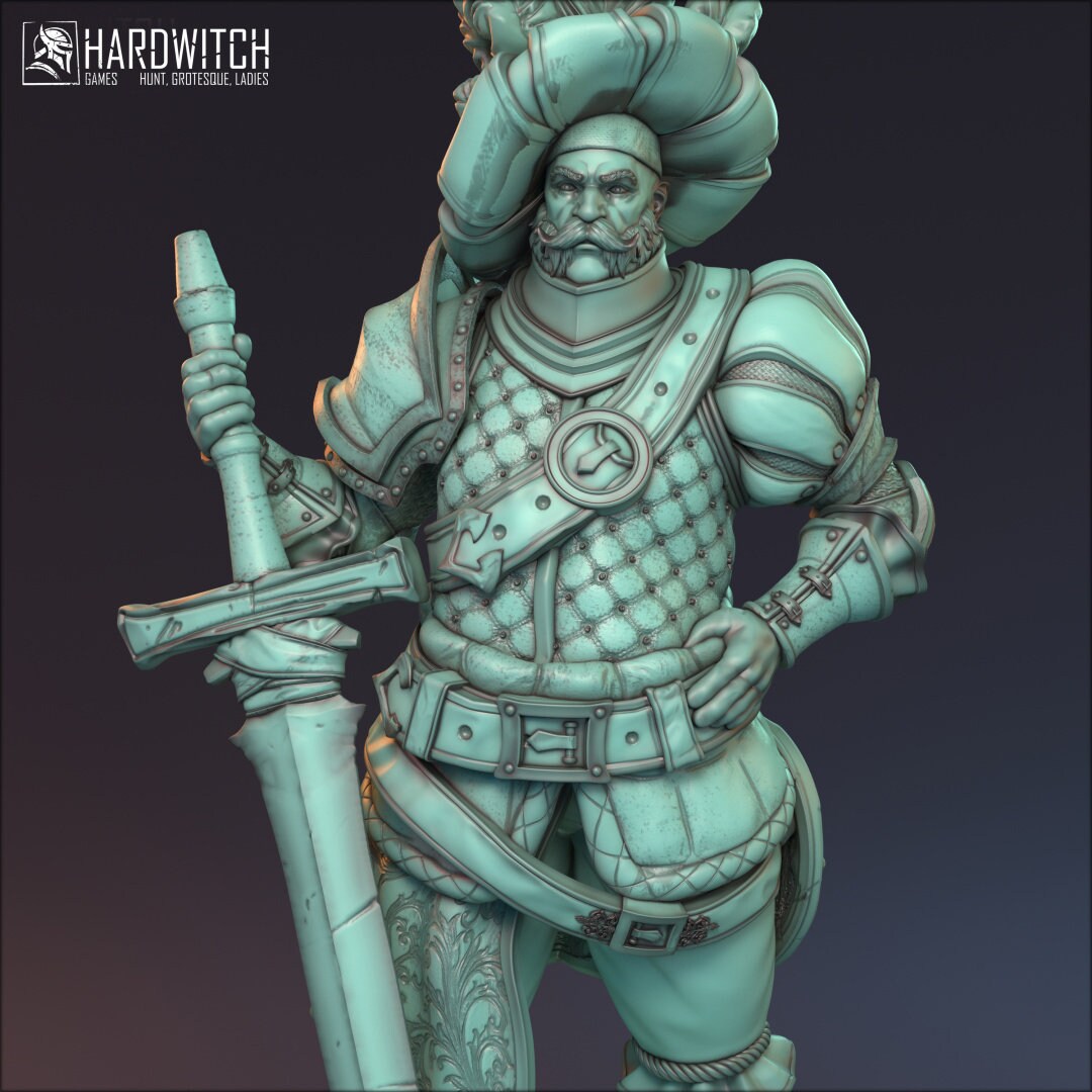 Human Male Fighter for TTRPG by HardWitch Games - Baston - Pathfinder - D&D - TTRPG - Gift for Gamers